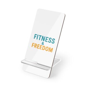 Fitness & Freedom Motivation Smartphone Stand, Desk Organizer, Phone Holder, Inspirational Gift for Gym Lovers, Freedom Decor