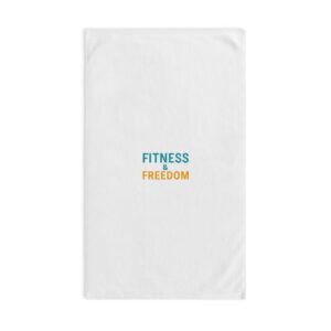 Fitness & Freedom Eco-Friendly Hand Towel for Fitness Lovers, Gym Towel, Motivational Towel, Bathroom Decor, Gift for Gym Enthusiasts