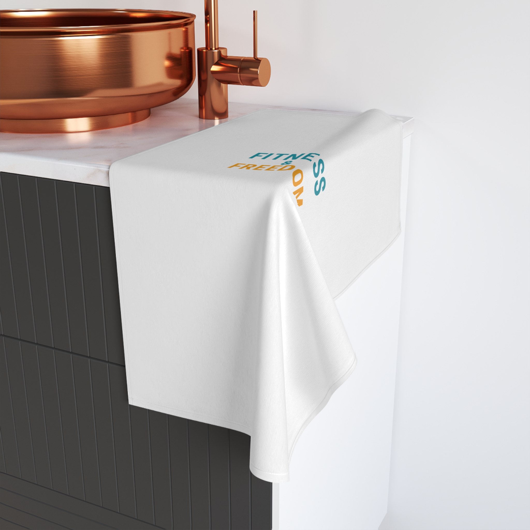 Fitness & Freedom Eco-Friendly Hand Towel for Fitness Lovers, Gym Towel, Motivational Towel, Bathroom Decor, Gift for Gym Enthusiasts - Image 4