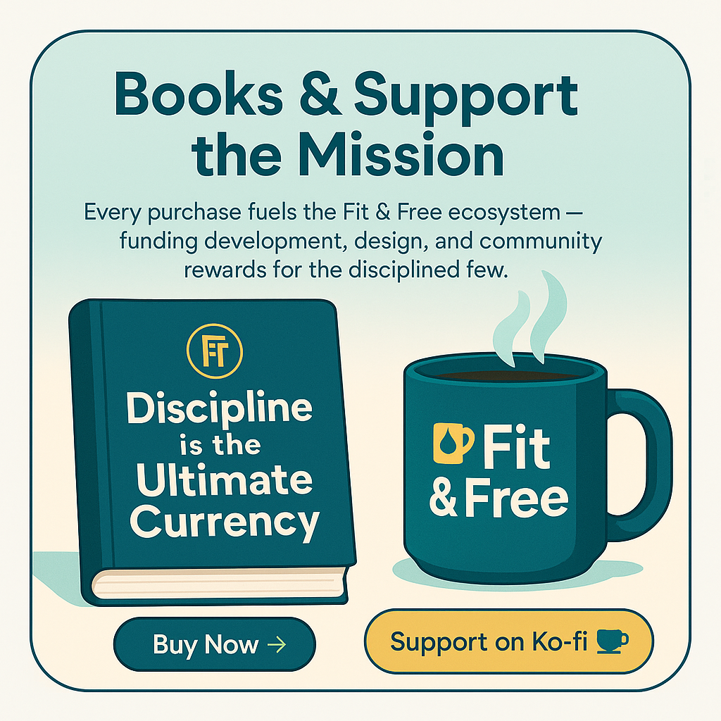 Books & Ko-fi — Discipline is the Ultimate Currency e-book and support mug