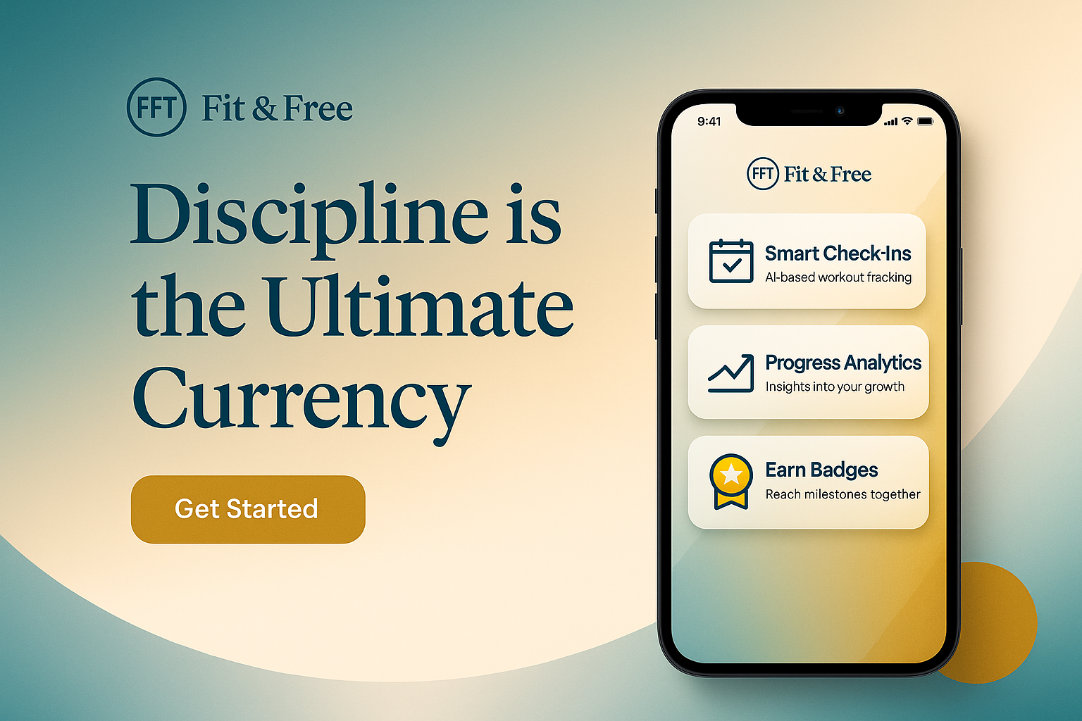 Fit & Free Token hero banner — Discipline is the Ultimate Currency