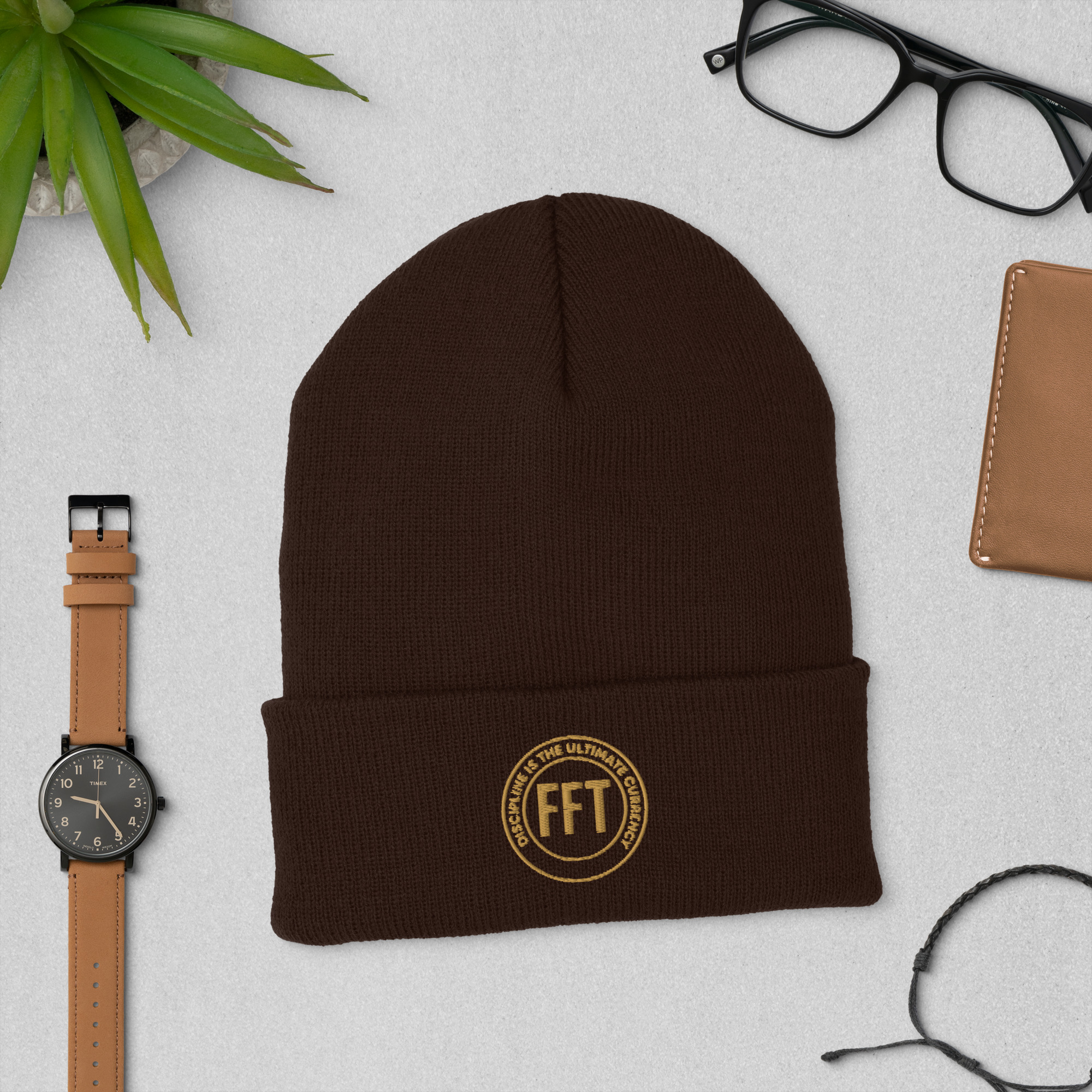 "Discipline is the Ultimate Currency" – Cuffed Beanie - Image 4