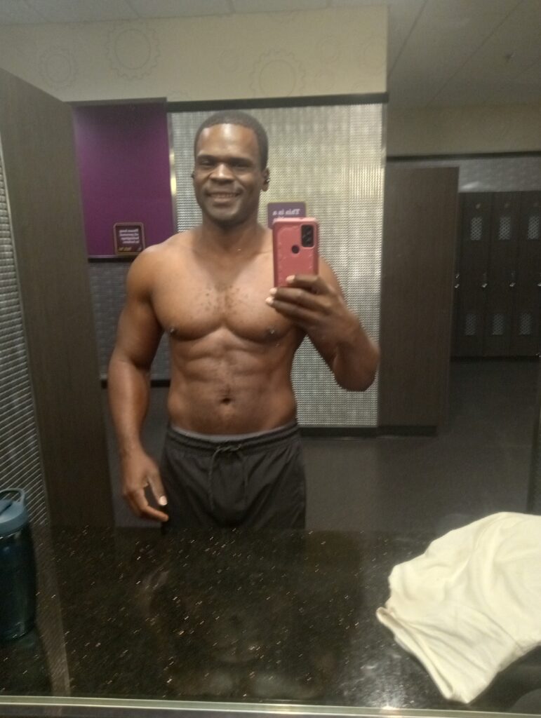 Frederick Laster Week 13 fitness transformation – Fit & Free Token founder showing disciplined results after 13 weeks of training.